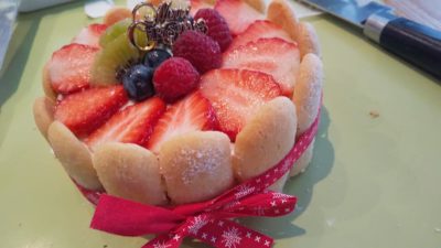 マクロビクリスマスケーキ シャルロット を作る教室を大阪で開催しました